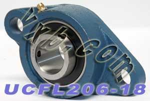 1 1/8 Bearing UCFL206-18 + 2-Bolt Flanged Housing Mounted Bearing