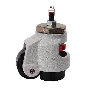 1.57" Adjustable Height Floor Lock Heavy Duty Caster Wheel 40mm - M8 Threaded stem