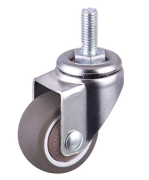 1" Threaded Stem Mini Caster Wheel 62 Lbs Load TPE Elastic Rubber Wheel