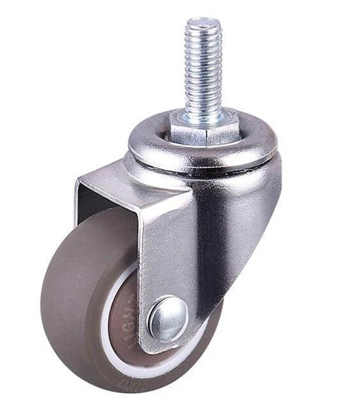 1" Threaded Stem Mini Caster Wheel 62 Lbs Load TPE Elastic Rubber Wheel