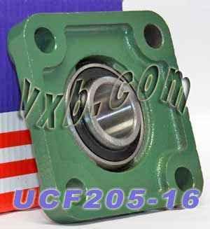 1" ID - UCF-205-16 + Square Flanged Cast Housing Mounted Bearing