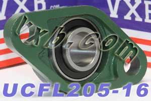 1" ID - UCFL205-16 + 2-Bolt Flanged Cast Housing Mounted Bearing