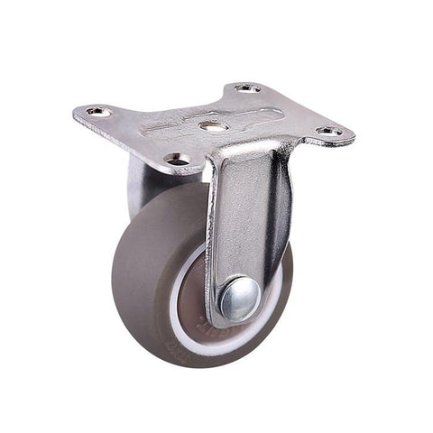 1" Inch Caster Wheel 62 Lbs Load TPE Elastic Rubber Fixed Top Plate - VXB Ball Bearings
