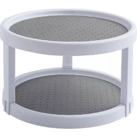 10" 2-Tier Non-skid Plastic Lazy Susan Kitchen Organizer