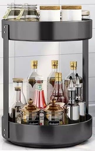 10" Double Layer Stainless Steel Lazy Susan Turntable Organizer