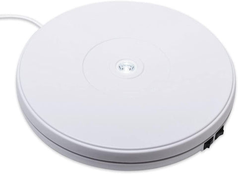 10 Inches Electric Turntable Motorized Rotating Display Stand 20Lb max Loading White