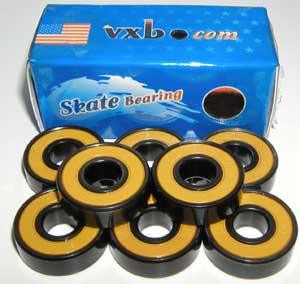 100 Sealed Skate/Fidget Bearing Black - Yellow Seals