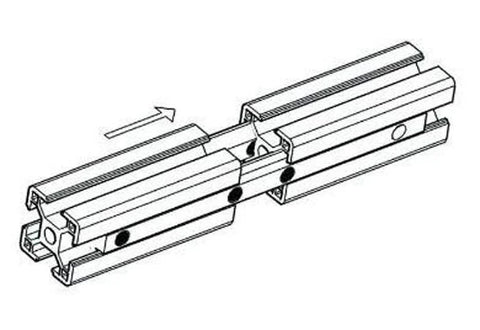 100mm Long 2020 Aluminum Profile Extension Connector Bracket Fastener M5 Screw