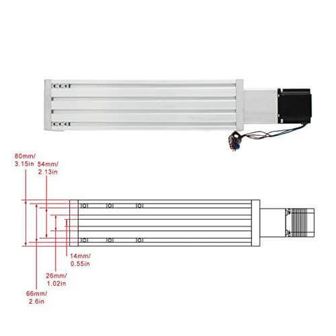 100mm Stroke CNC Linear Stage Motion Actuator X Y Z Axis Linear Slide Rail Aluminum Alloy Cross Sliding Table Linear Rail Guide SFU1605 Ballscrew+Nema23 57 Stepper Motor for CNC