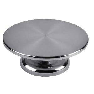 12" Stainless Steel Pizza Lazy Susan - Commercial Ball Bearing Turntable