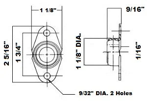 1/2 Miniature Side Flange Bearing Mounted Bearing