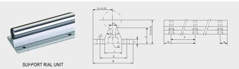 12mm 55 Rail Guideway System Linear Motion