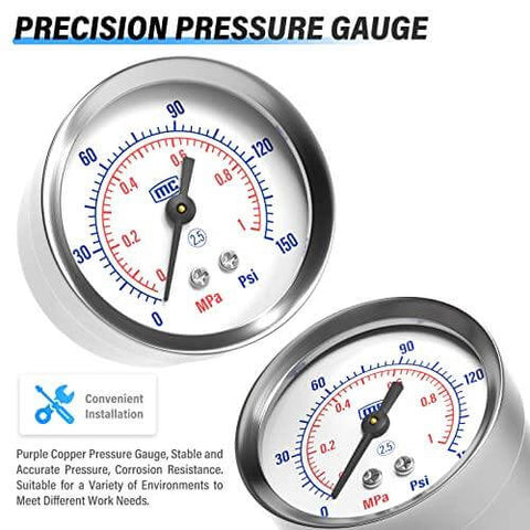 1/4" NPT Air Filter Pressure Regulator Combo Piggyback, Air Tool Compressor Filter - Gauge AW2000-02