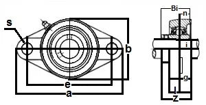 15/16" Bearing UCFL205-15 + 2-Bolt Flanged Cast Housing Mounted Bearing