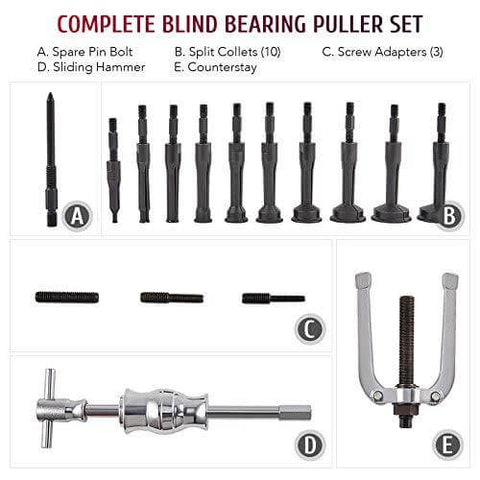 16-Piece Blind Bearing Puller Set - Durable & Versatile Kit