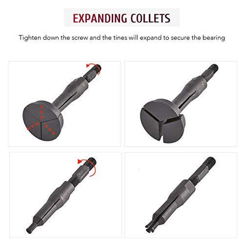 16-Piece Blind Hole Bearing & Seal Extractor Kit w. Slide Hammer & Inner Bearing Removal Tools - VXB Ball Bearings