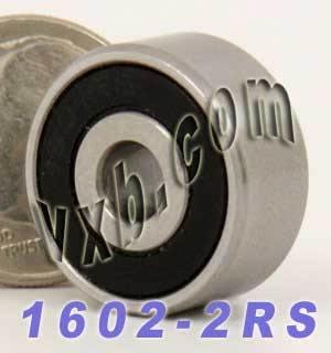 1602-2RS Sealed Bearing 1/4x11/16x5/16 inch Miniature