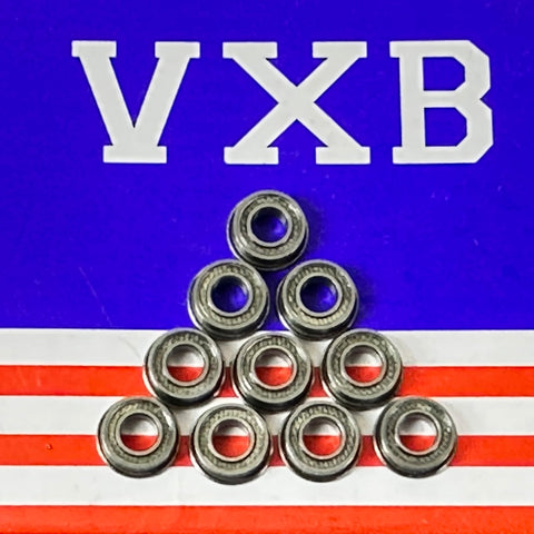 10-Pack Flanged PTFE Sealed Miniature Ball Bearings 4x8x3mm