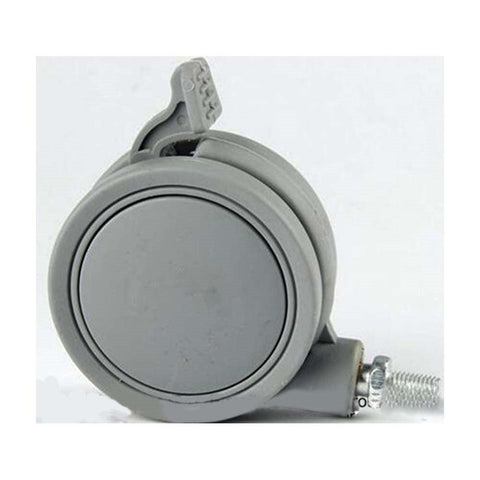10-Pack 2.5" Gray Twin Wheels Swivel Caster - Brakes & M8 Threaded swivel stem-