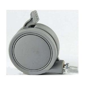 10-Pack 2.5" Gray Twin Wheels Swivel Caster - Brakes & M8 Threaded swivel stem-