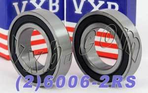 2-Pack Bearings 6006-2RS 30x55x13 Rubber Sealed 30mm Bore