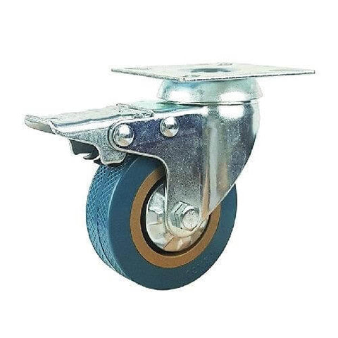 2" Caster Wheel 44 Lbs - Brake - PVC - Top Plate Mount