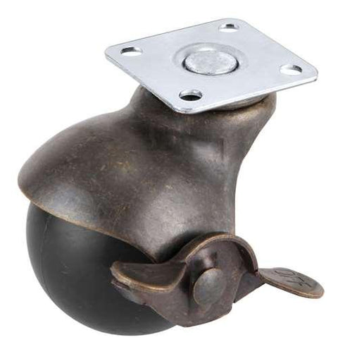 2" Inch Caster Wheel 77 pounds Swivel and Center Brake Polypropylene Top Plate Vintage - VXB Ball Bearings