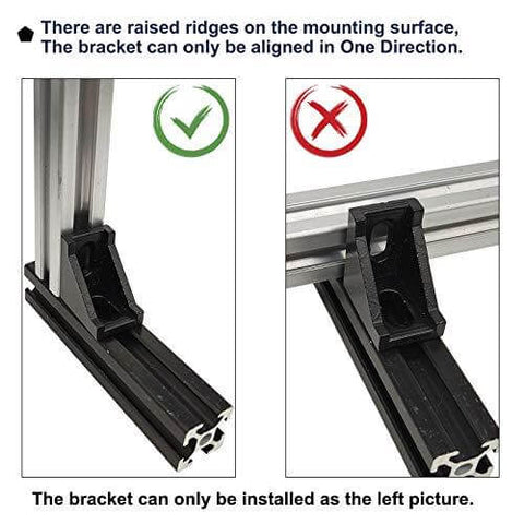20-Sets Black 2020 Series Aluminum Profile Connector Set - Rail Accessories