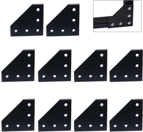 2020 Aluminum Black Connector 90 Degree T-shape, 60 x 60 x 4mm, L type, V groove, extrusion Profile