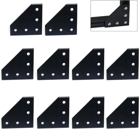 2020 Aluminum Black Connector 90 Degree T-shape, 60 x 60 x 4mm, L type, V groove, extrusion Profile