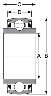 206KRR4 Special 2 Single Lip Shroud Seals 1" Inner Diameter Bearing