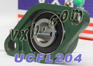 20mm Bearing UCFL-204 + 2-Bolt Flanged Cast Housing Mounted Bearing