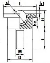 20mm Dia. Miniature Machined Conveyor Gravity Ball Transfer Unit - M5 Stem