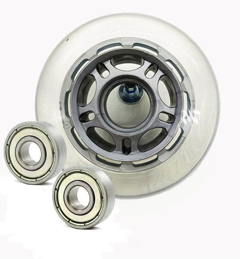 22mm ID 76mm OD Luggage Wheel + 2 Shielded Bearing 8x22x7mm