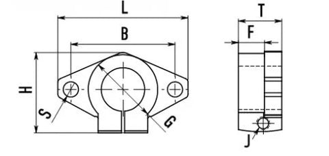 25mm CNC Flanged Shaft Support Block Supporter
