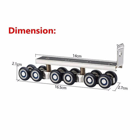 264lbs Load Capacity Pair of 12 Wheels Sliding Door Hardware