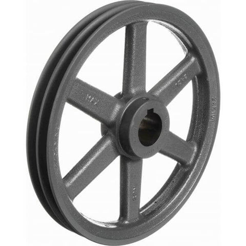 2BK105 1" Bore Sheave Pulley - 10.25" OD , Hex set screws 2 Grooves for V-belts size 5L, 2BK105-1"