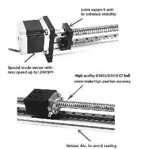 3' Feet Actuator NEMA 23 CNC Ballscrew Linear Motion Slide Rail Table - a Motor