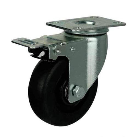 3" Caster Wheel - Brake Phenolic - 0-250ºC Top Plate