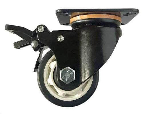 3" Caster Wheel 441 Lbs - Brake PU - Polypropylene Top Plate