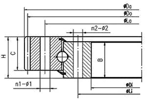 35 Inch Four-Point Contact 887x1110.4x63mm Ball Slewing Ring Bearing - Outside Gear
