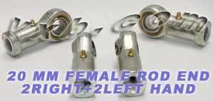 4 Female Rod End 20mm PHS20 2 Right Hand & 2 Left Hand Bearing