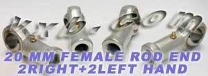 4 Female Rod End 20mm PHS20 2 Right Hand & 2 Left Hand Bearing