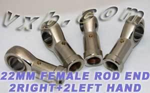 4 Female Rod End 22mm PHS22 2 Right Hand & 2 Left Hand Bearing