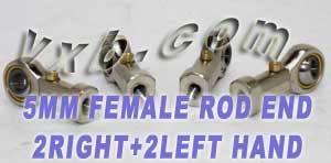 4 Female Rod End 5mm PHS5 2 Right Hand & 2 Left Hand Bearing