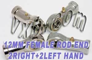 4 Female Rod End Heim Joints 12mm PHS12 - 2 RH + 2 LH Hand