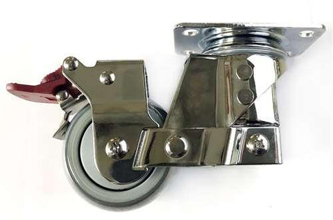 4" Caster Wheel - Brake PU Top Plate
