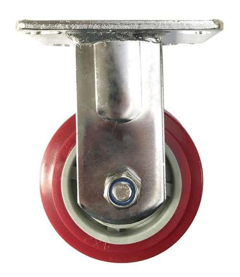 4" Caster Wheel 441 Lbs Fixed Stainless steel fork - PU Top Plate