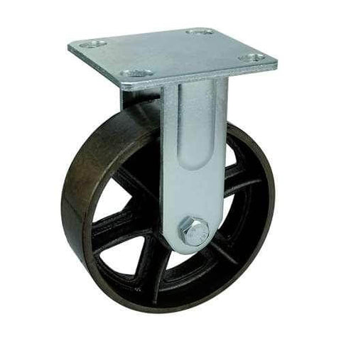 4" Heavy Duty Caster Wheel 441 Lbs Fixed Black Cast iron Top Plate