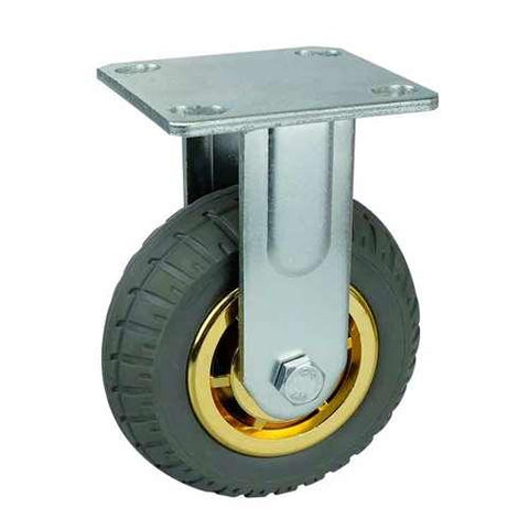 4" Heavy Duty Caster Wheel 441 Lbs Fixed Polypropylene core - Rubber Top Plate
